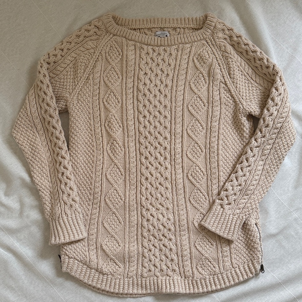 L.L Bean Women's Cable Knit Sweater - Cream